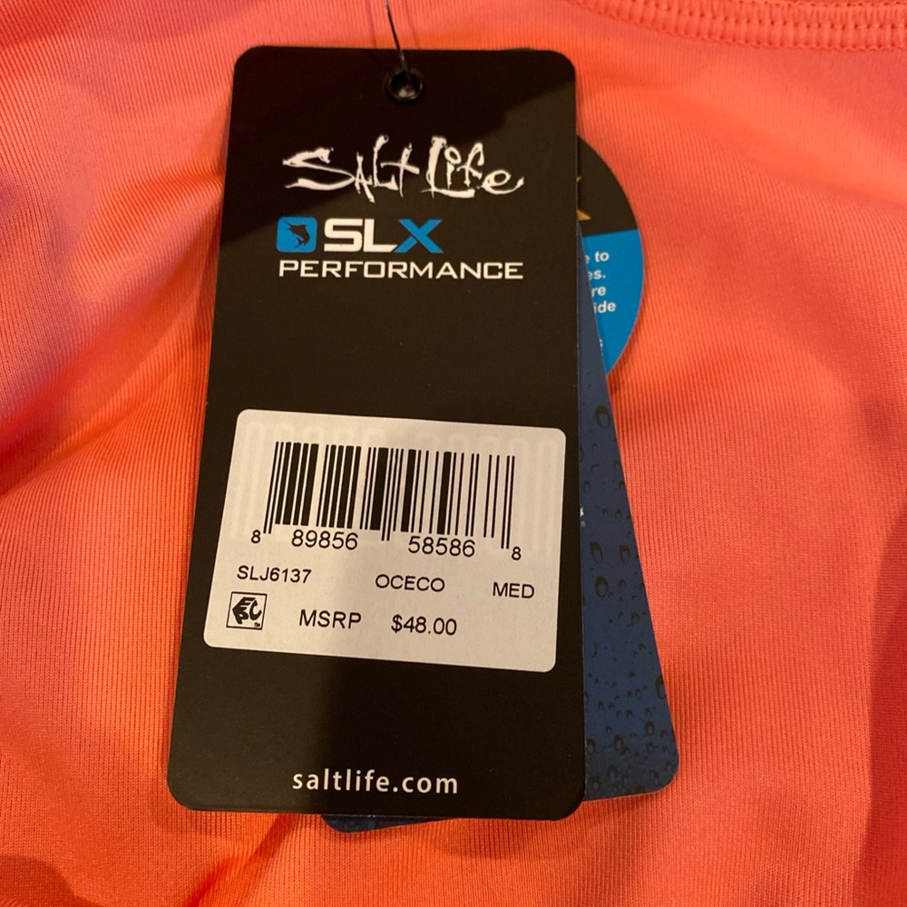 Salt Life Women’s Salmon Live The Salt Life Long Sleeve Performance Shirt NWT - Picture 11 of 12